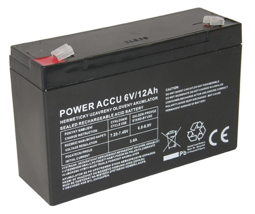 Power Accu 6V/12Ah Bezúdržbový olověný akumulátor