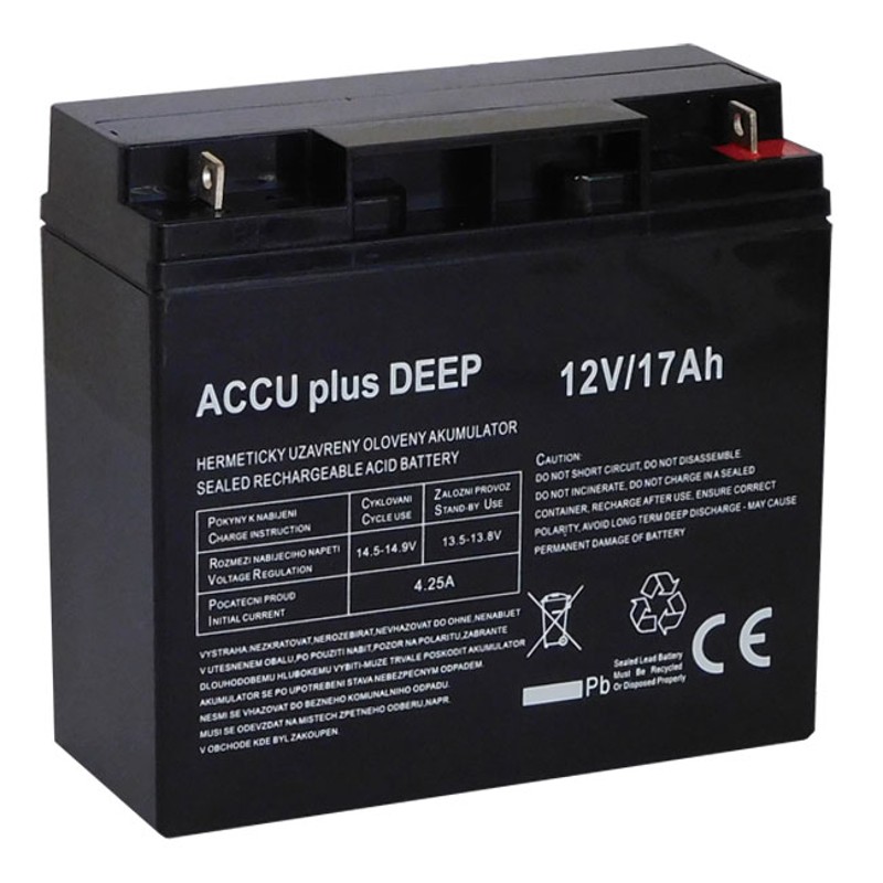 Accu Plus DEEP 12V/17Ah Bezúdržbový olověný akumulátor