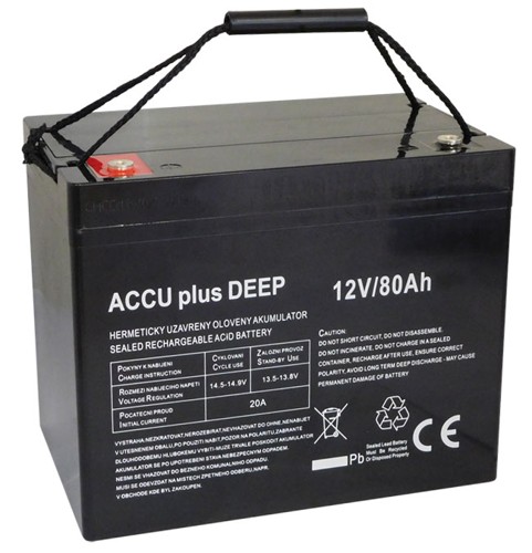 Accu Plus 12V/80Ah DEEP Bezúdržbový olověný akumulátor