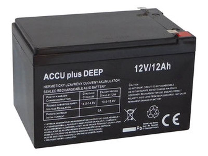 Accu Plus DEEP 12V/12Ah Bezúdržbový olověný akumulátor
