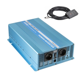 Měnič napětí Carspa SKD3000UR-242 24V/230V +USB 3000W, čistá sinus, ovládání