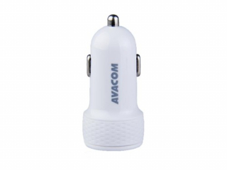 AVACOM nabíječka do auta se dvěma USB výstupy, USB - micro USB kabel, bílá barva